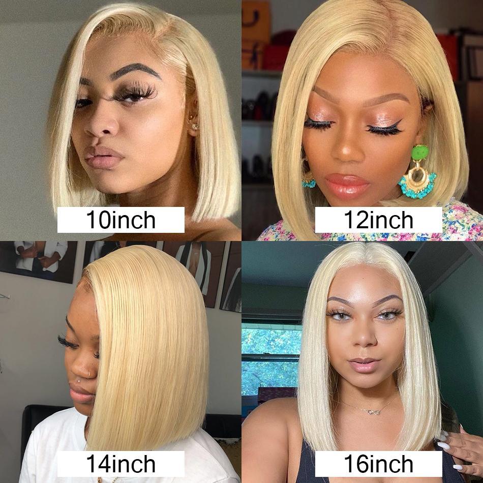 Transparent Lace Front 613 Blonde Short Straight Bob Wig Human Hair Wigs [BOB13]