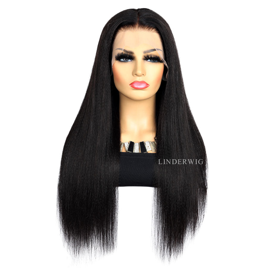 Realxed Yaki Straight 13x4 HD Full Frontal Glueless Melted Skin Lace Wig [13X4FYKHD]