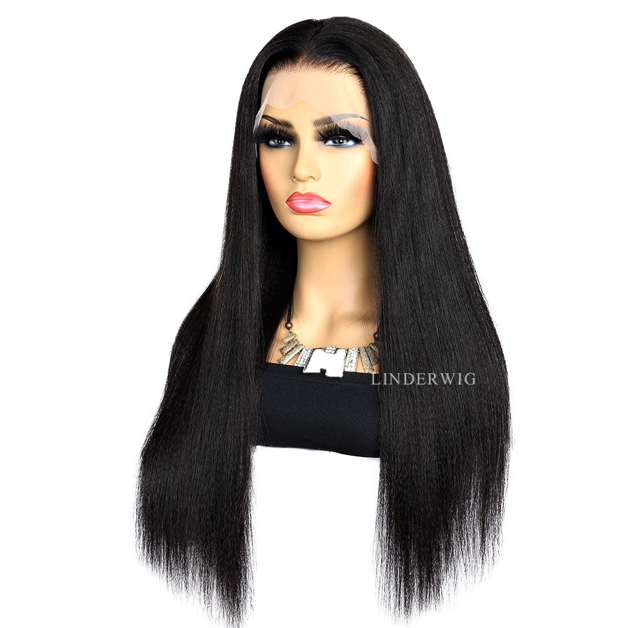 Realxed Yaki Straight 13x4 HD Full Frontal Glueless Melted Skin Lace Wig [13X4FYKHD]