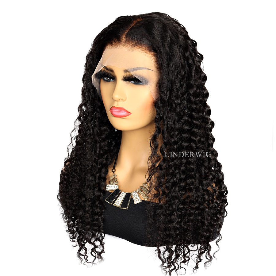 Water Wave 13x6 Lace Front Wig Glueless Human Hair Wig Skin Melt Invisible Lace Wig [13X6WW]