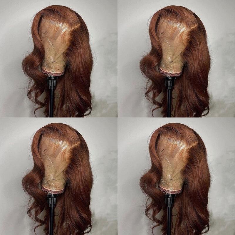 13X4 Lace Front Wig Brown Color Wigs Human Hair Wigs Pre Plucked Hairline Wig [13X4F009]