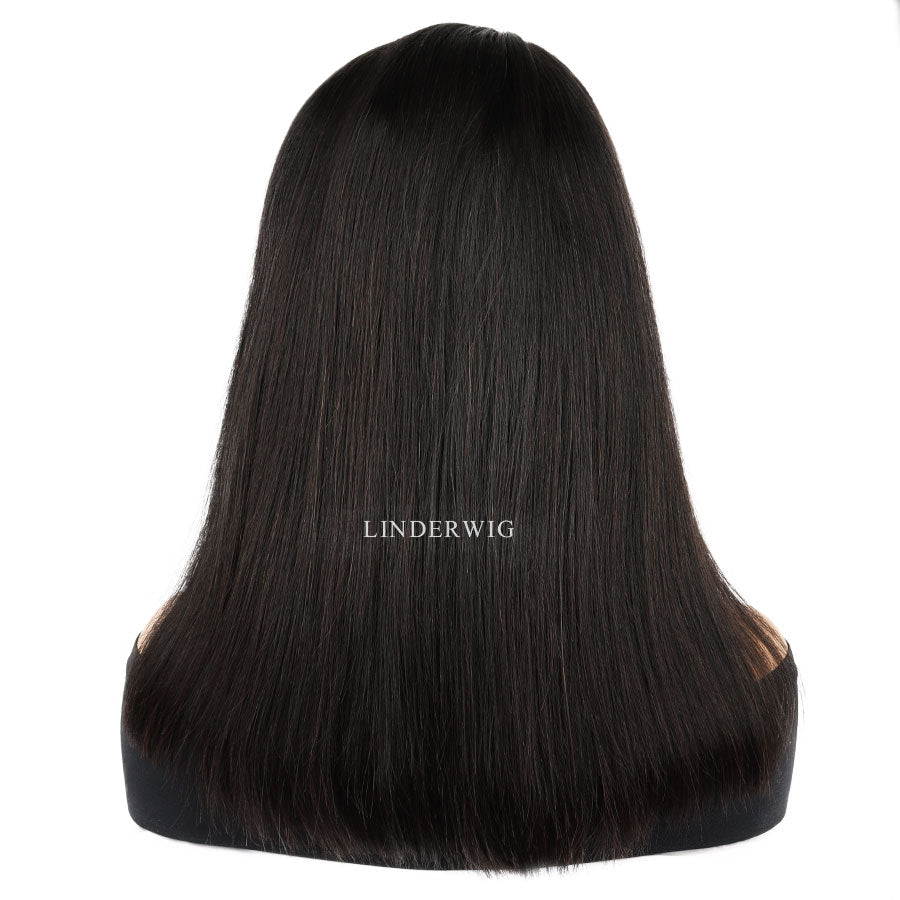 Straight Bangs Bob Lace Front Wigs Glueless Virgin Human Hair [BOB04]