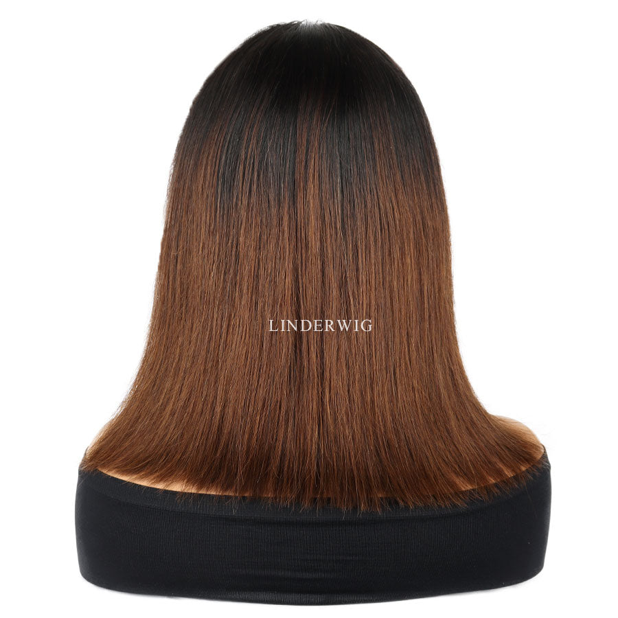 Fashion Ombre Brown Straight Bob Lace Front Wigs Virgin Human Hair Wigs [BOB02]