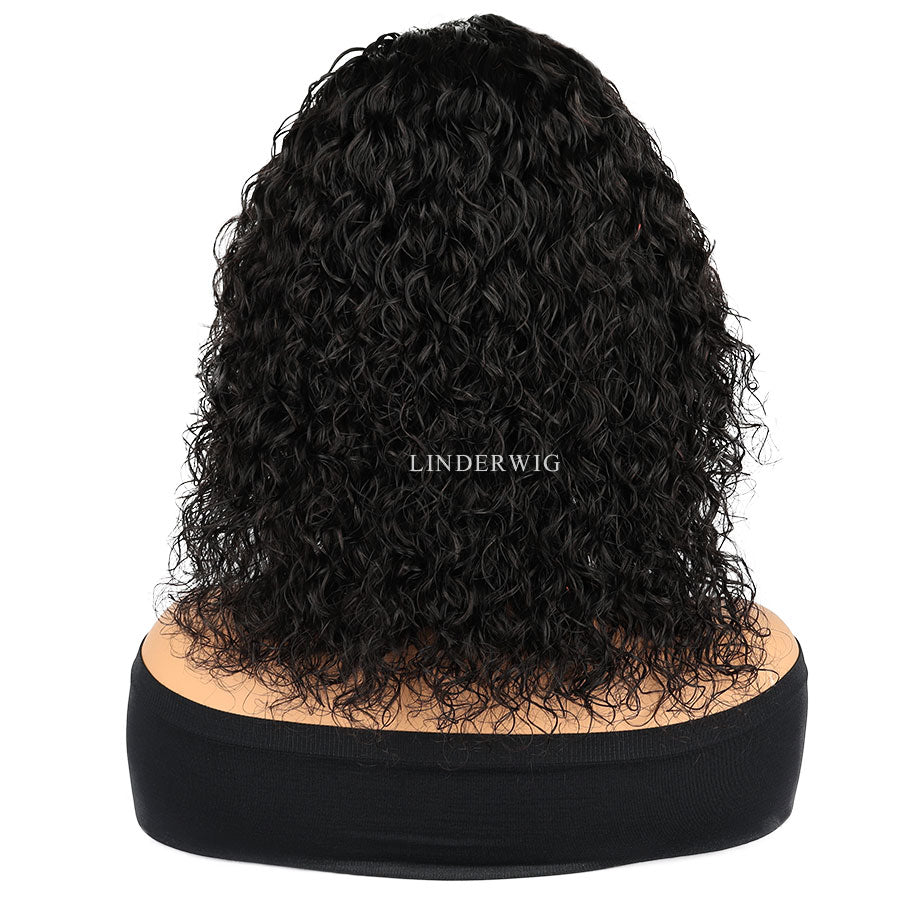 Clean Hairline Natural Curly Bob Lace Front Wigs Virgin Human Hair Wigs [BOB01]