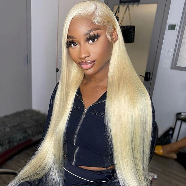 Best Quality Glueless Straight Blonde 613 Human Hair Wig Lace Front Wig [13X4F001]