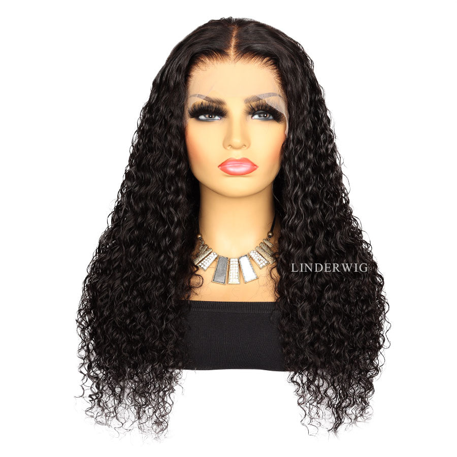 13X4 Full Frontal Wig Deep Wave Brazilian Virgin Human Hair Wigs [13X4FDW]