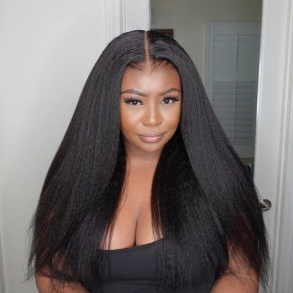 Skin Melt 13x6 HD Kinky Straight Lace Front Wig Glueless Human Hair Wig Lace Wig [13X6KSHD]