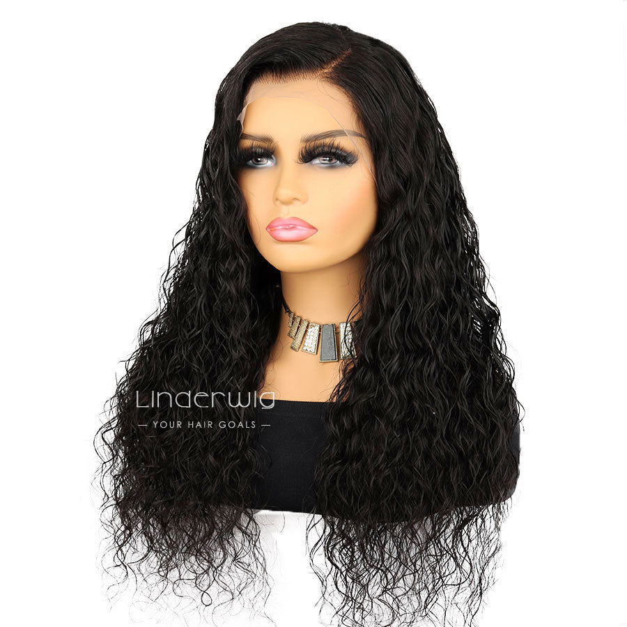 Real 13X4 Full Frontal Wig Natural Curly Brazilian Virgin Human Hair Wigs [13X4FNW]