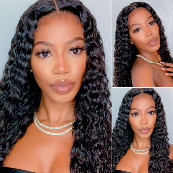 Water Wave 13x6 Lace Front Wig Glueless Human Hair Wig Skin Melt Invisible Lace Wig [13X6WW]