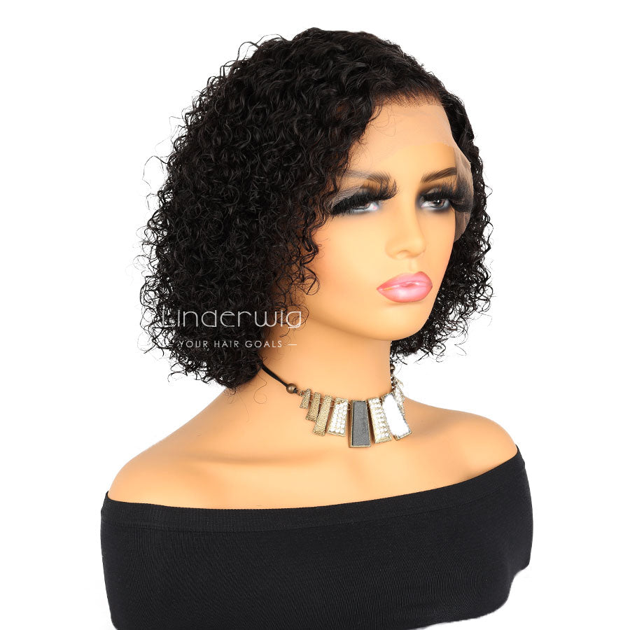 Curly Bob Lace Front 8 inch Short Pixie Cut Virgin Hair For Black Women [BOB11]