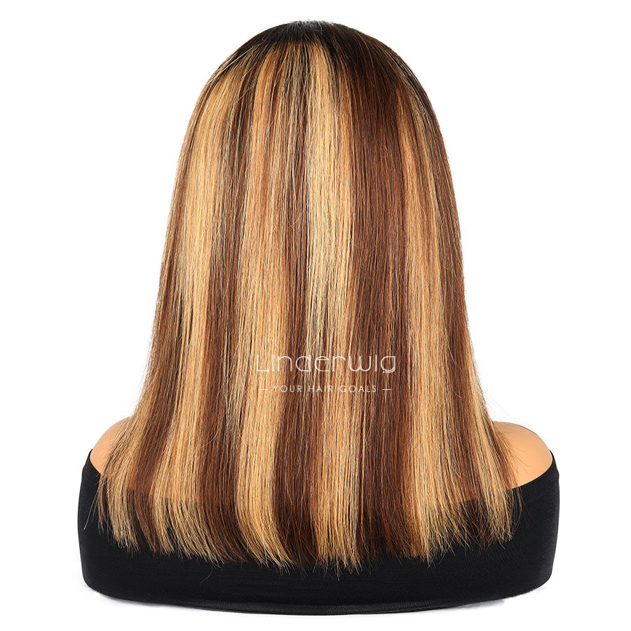 Highlight Wig Human Hair Bob Wigs Straight Ombre Lace Front Human Hair Wigs [BOB09]