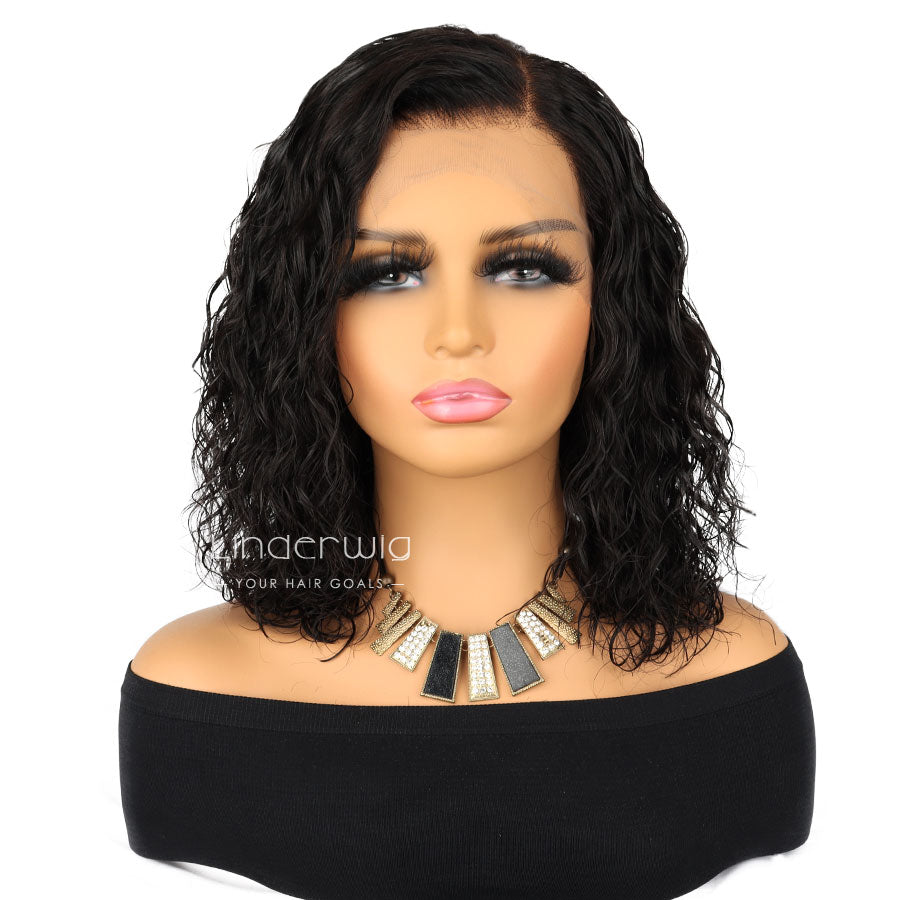 Sexy Wavy Lace Front Short Bob Wig Natural Wave Human Hair Wigs [BOB07]