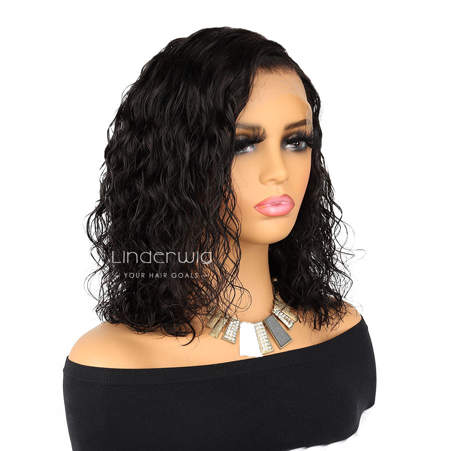 Sexy Wavy Lace Front Short Bob Wig Natural Wave Human Hair Wigs [BOB07]