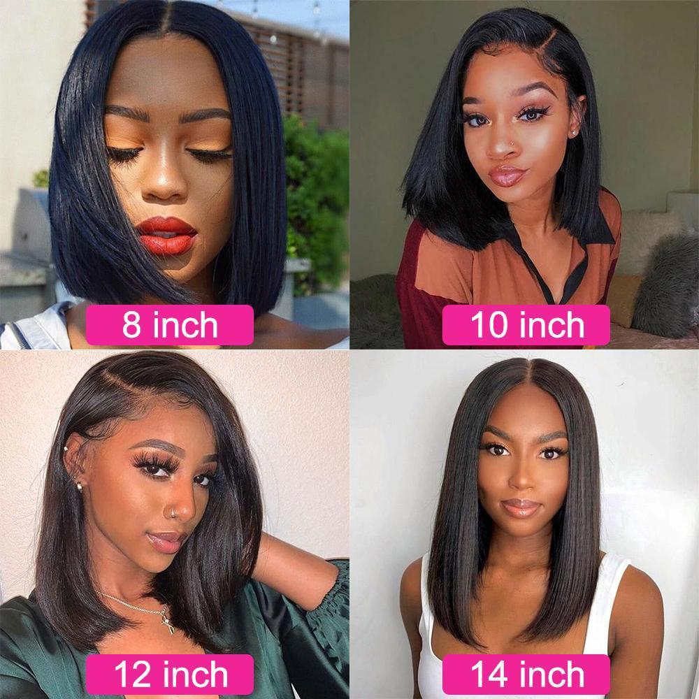 Relaxed Yaki Straight Bob Wig Short Human Hair Wigs [BOB10]