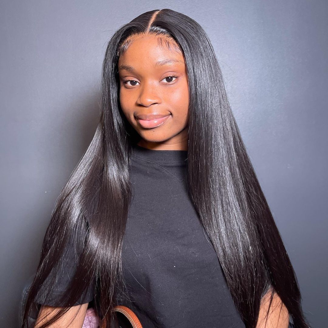 Realxed Yaki Straight 13x4 HD Full Frontal Glueless Melted Skin Lace Wig [13X4FYKHD]