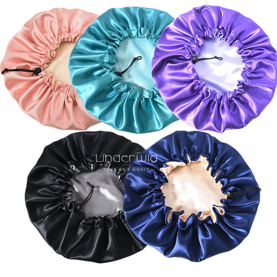 ADJUSTABLE DOUBLE LAYERED SATIN BONNET