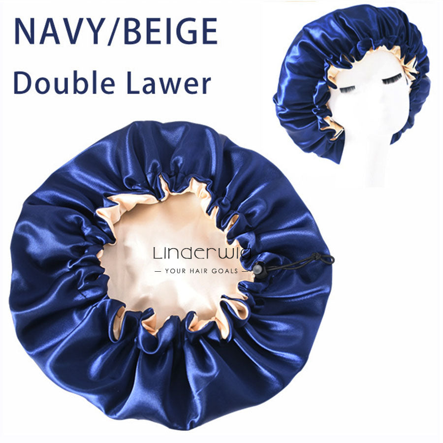 ADJUSTABLE DOUBLE LAYERED SATIN BONNET